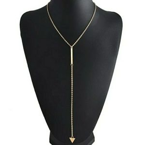 everrealli | Jewelry | Gold Tone Triangle Bar Necklace | Poshmark